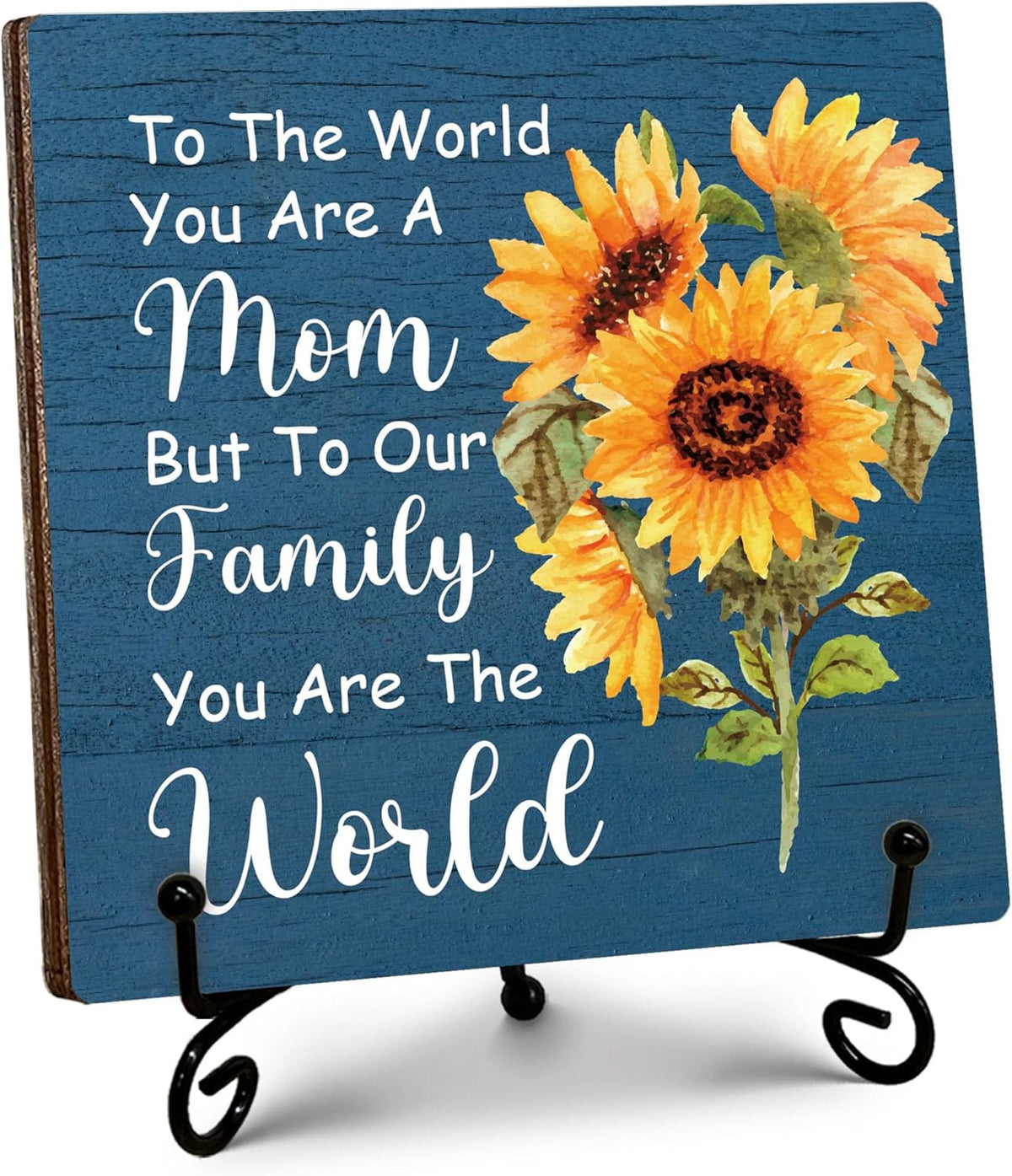 Mother's Day Plaque Wooden Blue 5X5"