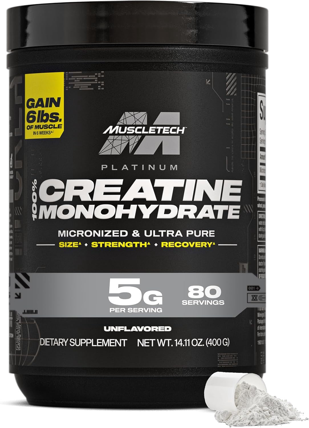 MUSCLETECH Supplement Creatine Monohydrate Powder Unflavored 14OZ