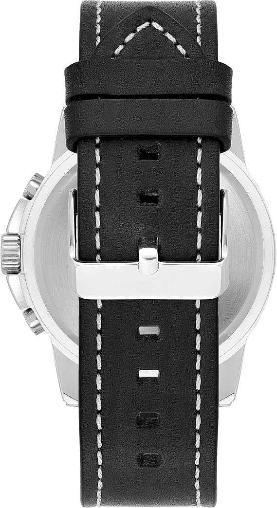 ARMITRON Watch Analog Chronograph Leather Strap 5531BKSVBK