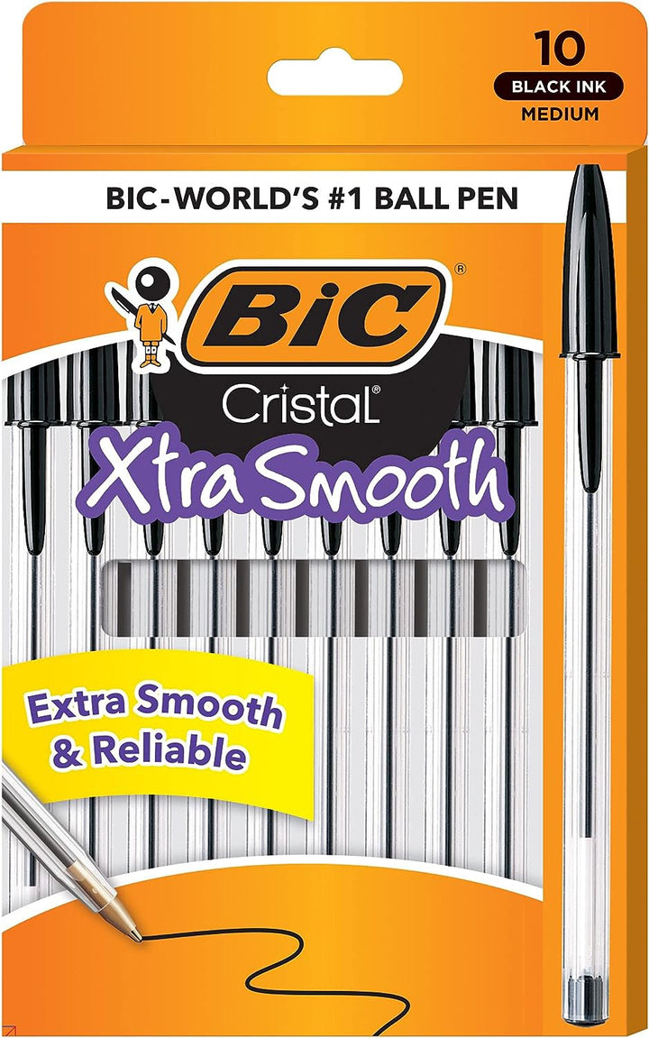 BIC Stationery Pen Cristal Xtra Smooth 10PC Box Black /Blue