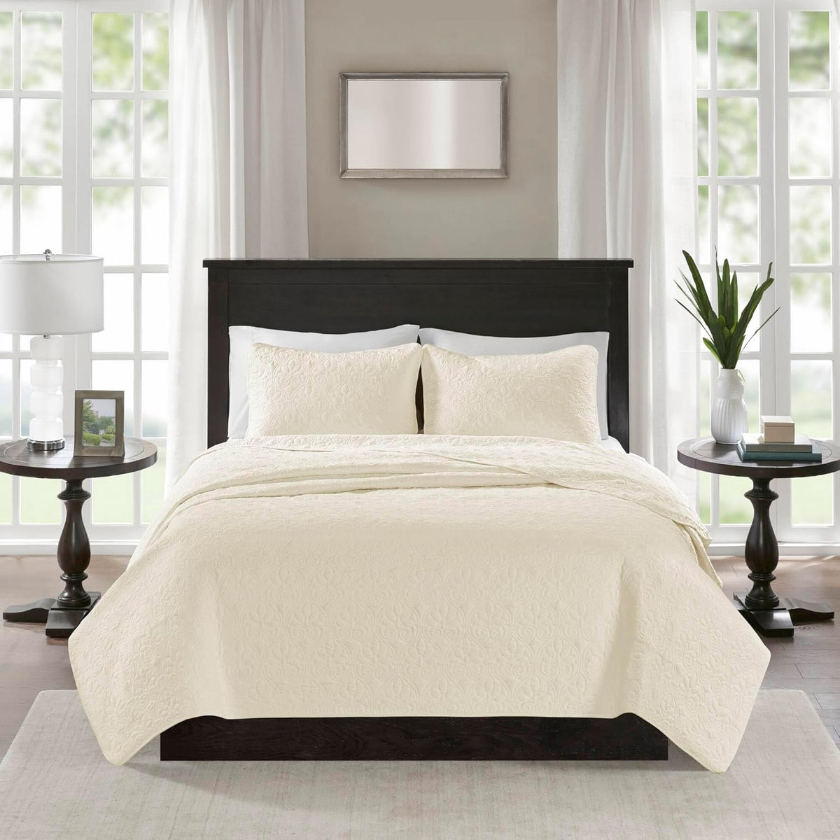 MADISON PARK Quilt Set Quebec 3PC Cal King