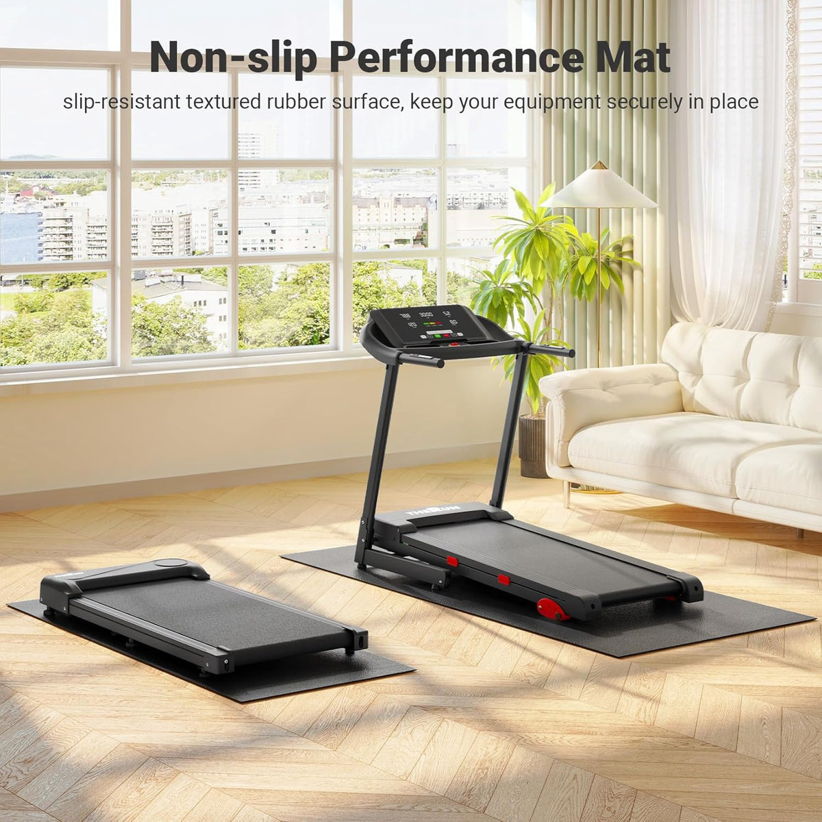 Gym Mat Non Slip Heavy Duty Under Bike / Treadmill the Run
