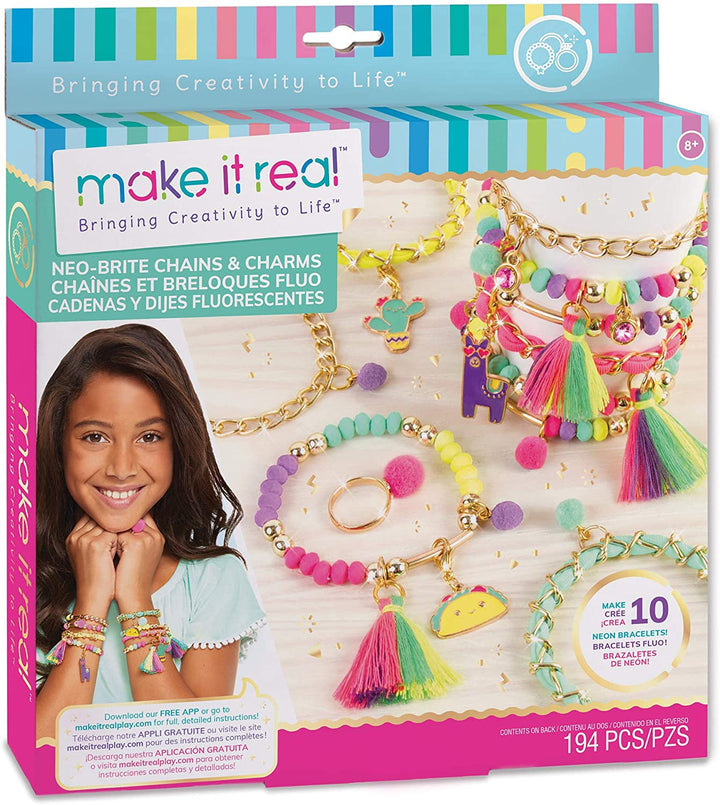 MAKE IT REAL Toy Bracelet Making Kit Neo Brite
