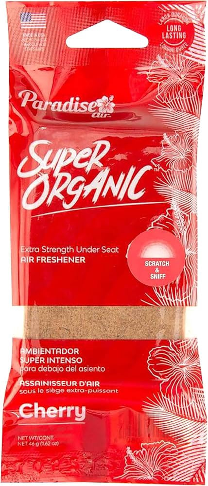 Car Air Freshener Paradise Air Super Organic Cherry SO-001 Red
