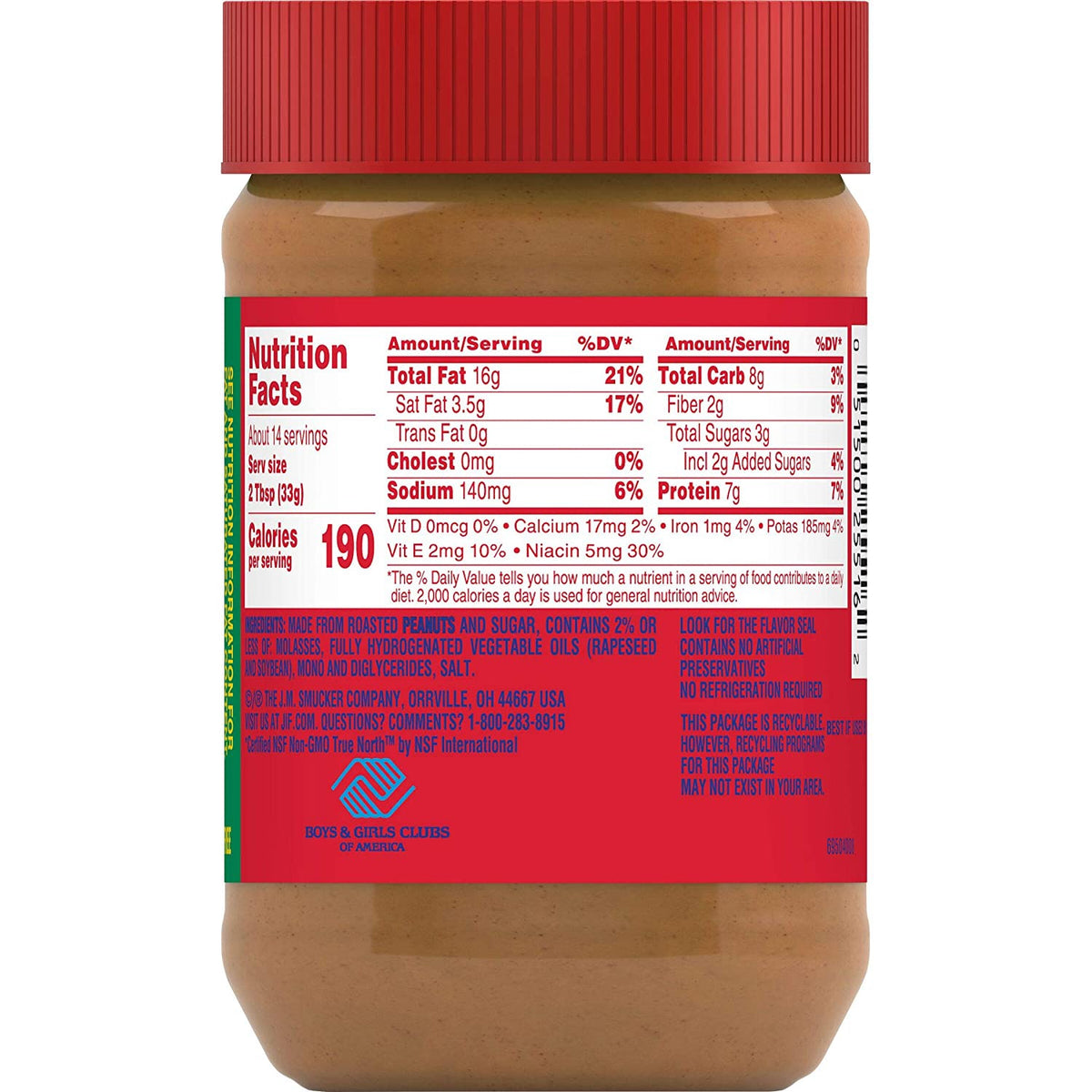 JIF Peanut Butter Creamy 16OZ 454G