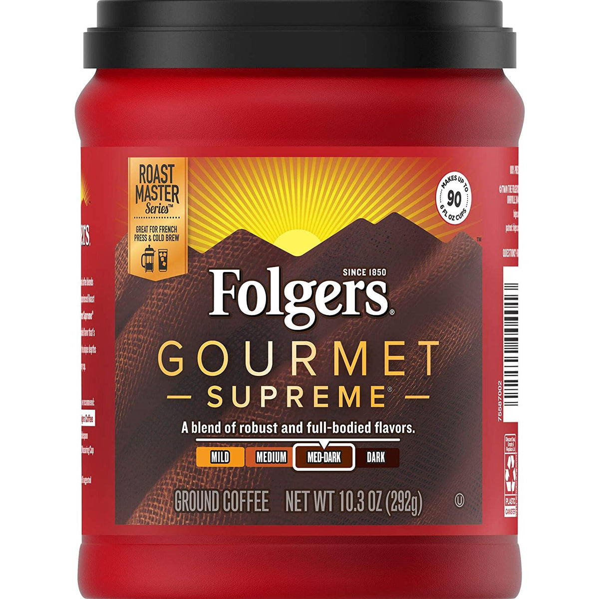 FOLGERS Coffee Gourmet Supreme Medium Dark Ground 10.3OZ 292G