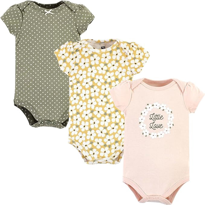 HUDSON BABY Baby Bodysuit Hudson 3PACK Pink Rainbow / Yellow & Green
