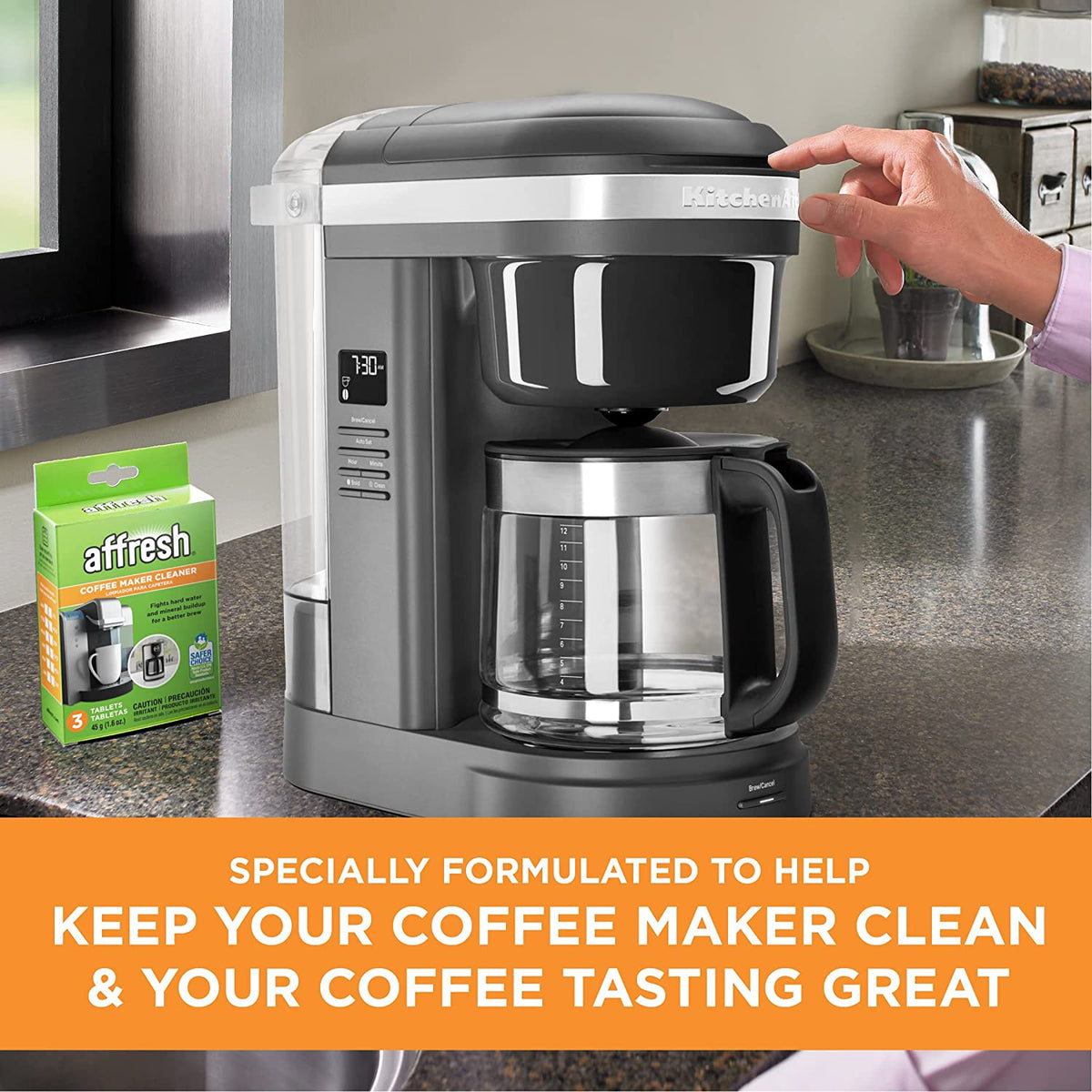 AFFRESH Coffee Maker Cleaner 3 Tablets 45G 1.6OZ