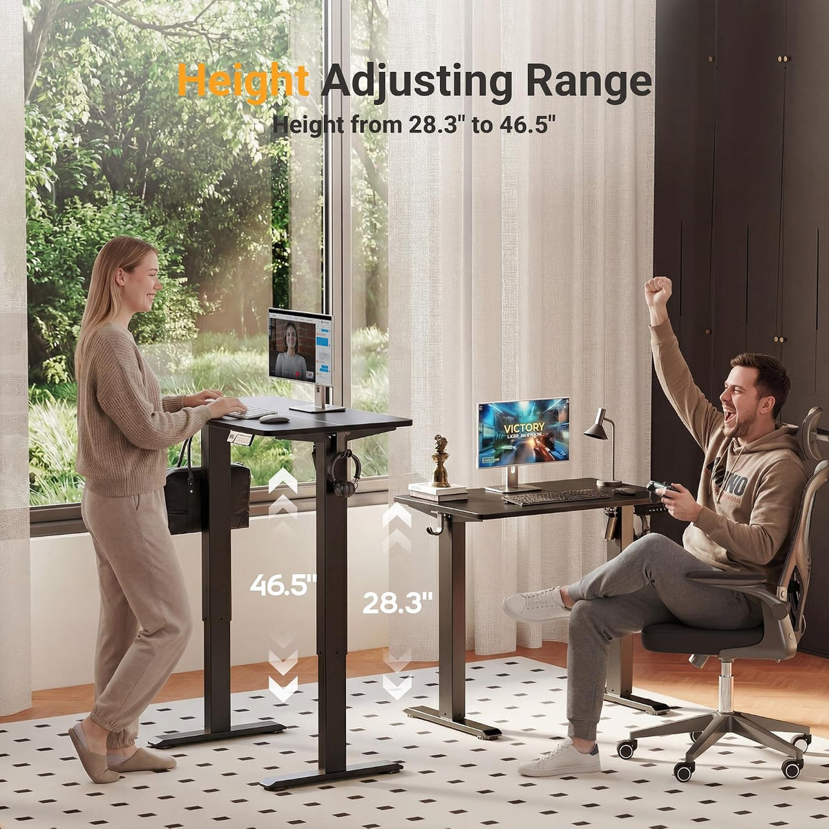 Computer Electric Standing Desk Adjustable Black 32"