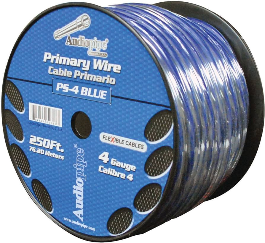 AUDIO PIPE Power Cable Car 4G PS-4-250 Blu Sold Per Roll of 250FT
