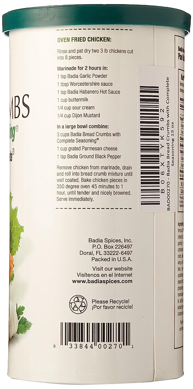BADIA Bread Crumbs with Complete Seasoning 15OZ 425G