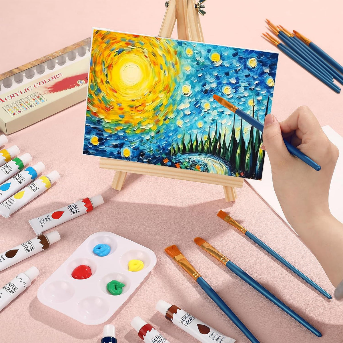 Artist Acryllic Paint Set 26PCS W/EASEL