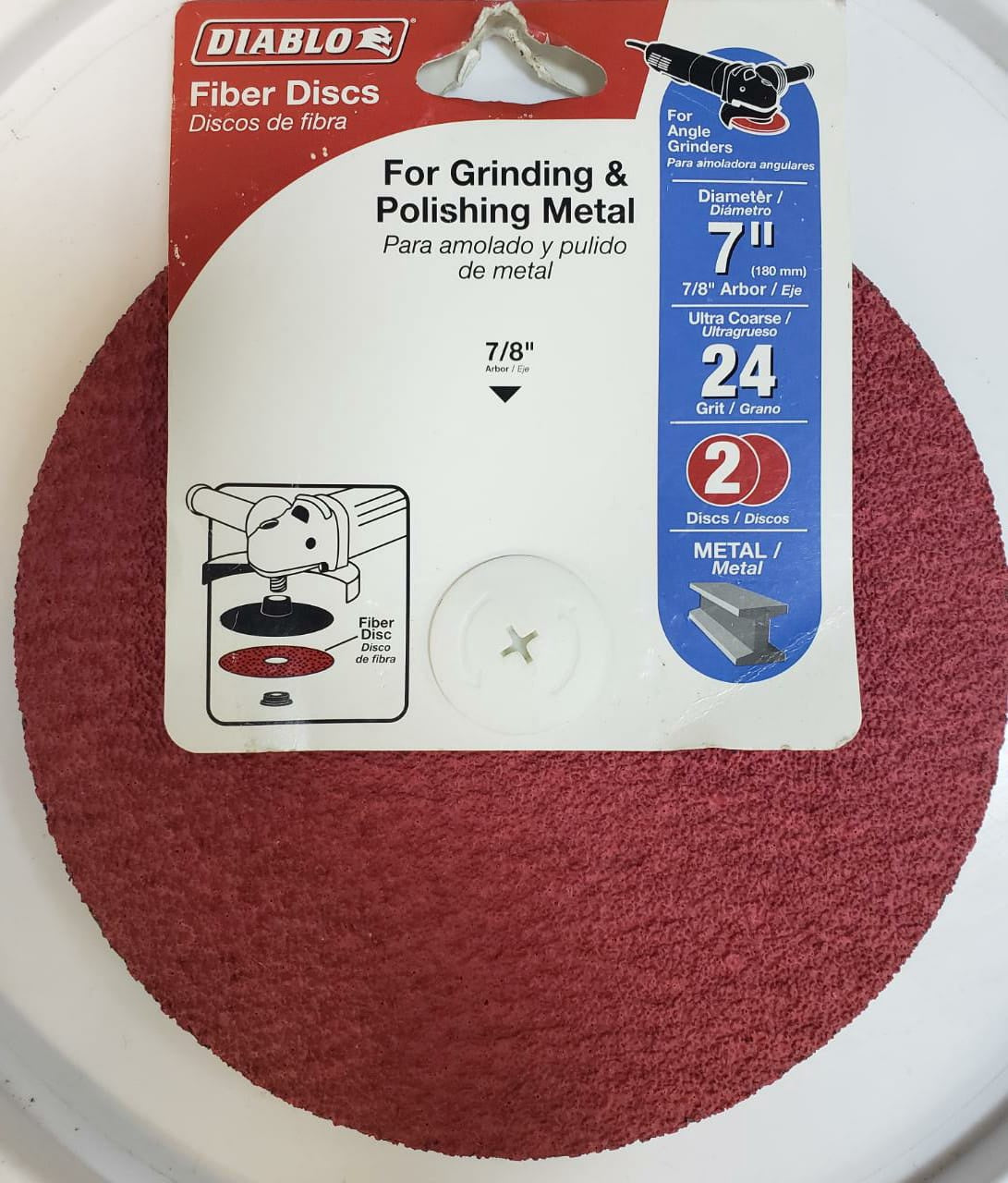 DIABLO Sanding Disc Fiber 7" #24 2PCS
