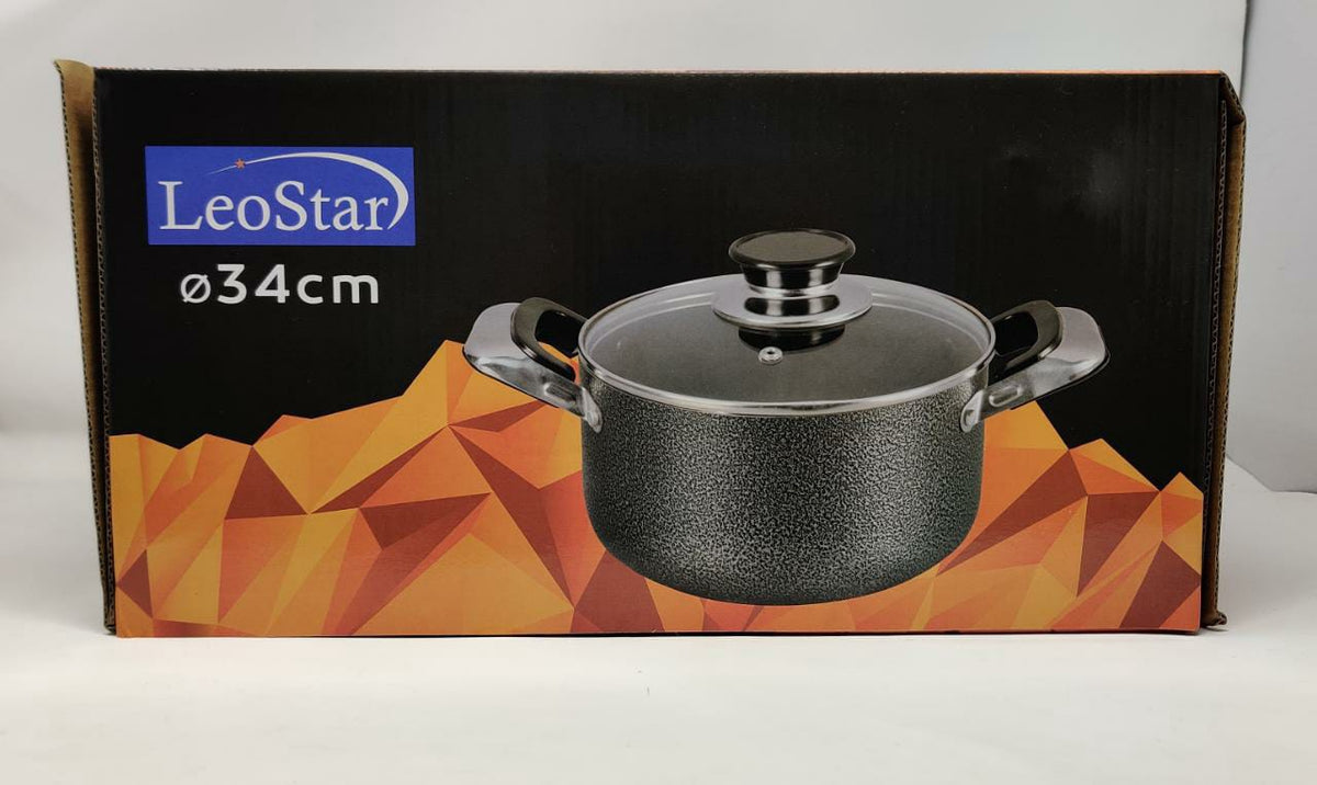 LEOSTAR Pot SM34 with Glass Lid 34CM
