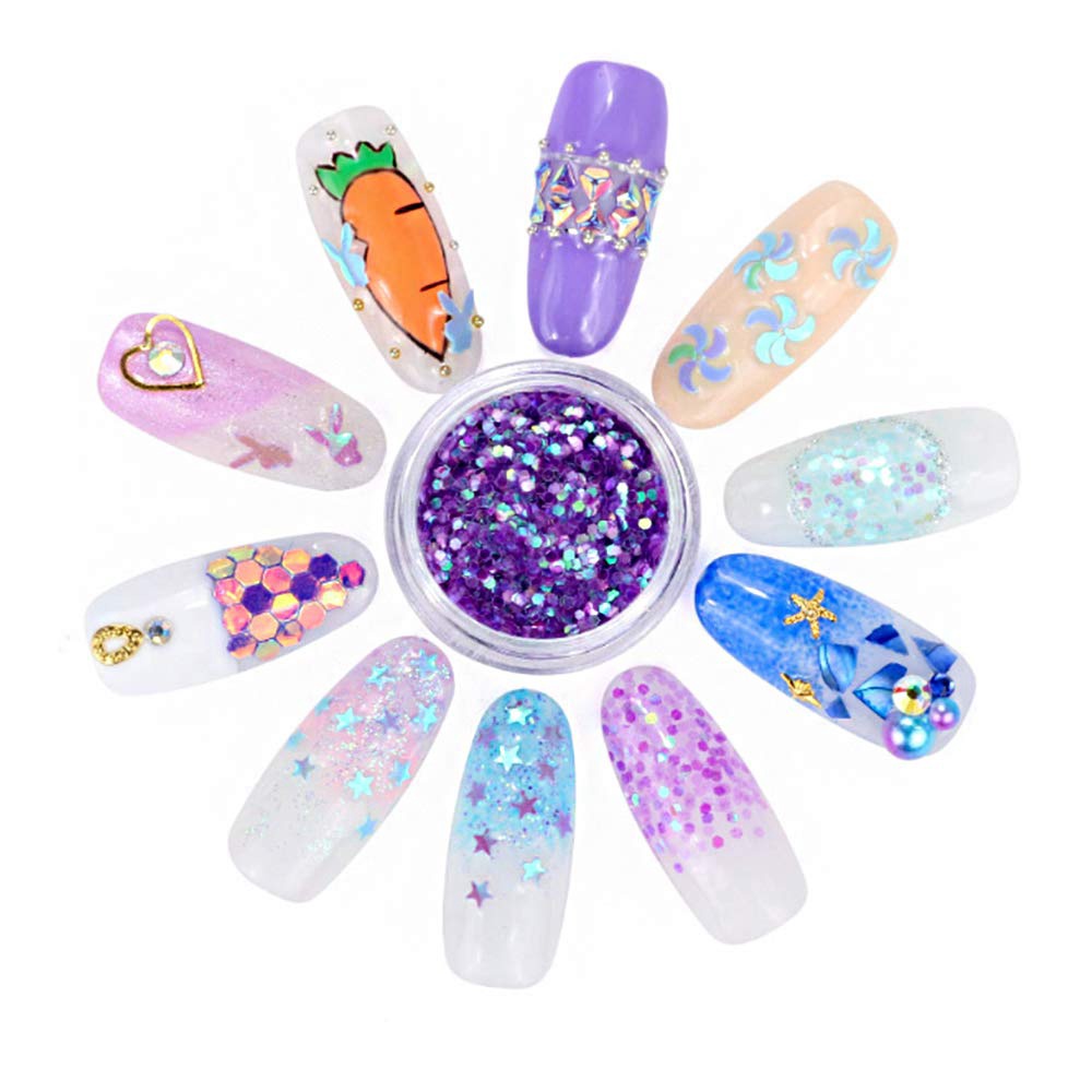 Nails 12 Pots / Set Nail Sequins Powder, Mermaid HALF-PEARL Star Moon Sequins Glitters Sticker Nail Art Design Decorations Diy Decals, 3D Manicure Uv Gel Polish Diy Accessory