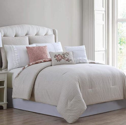 MODERN THREADS Comforter Set 8PCS Queen Rose