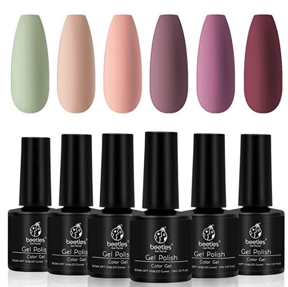 BEETLES Nail Gel Polish 6 Colors Kit Pastel