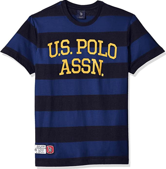 US POLO ASSN. Men T-SHIRT Us Polo Stripe Round Neck Blue