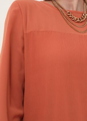 Dress Casual Gown Lined Ribbed Pale Orange Plus Size