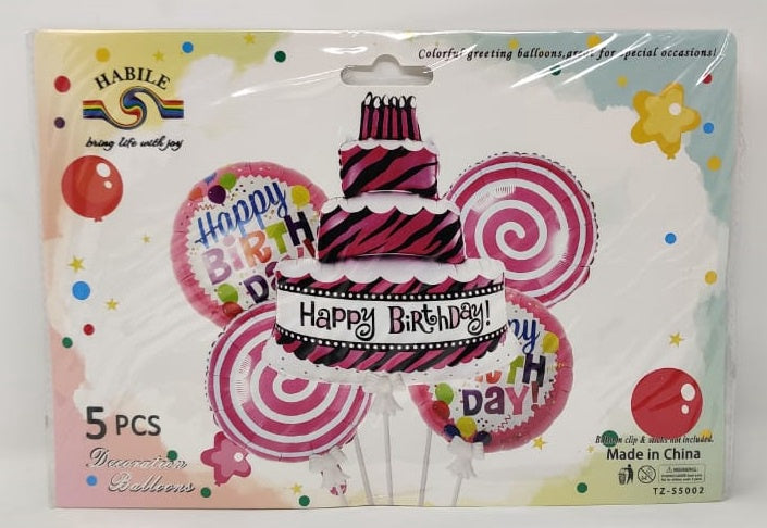 Party Balloons 5PCS Pack Happy Birthday
