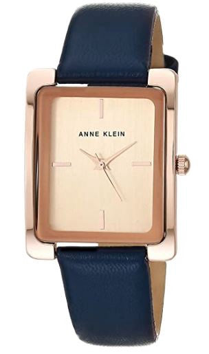 ANNE KLEIN Watch Women Navy Leather Strap AK/2706RGNV