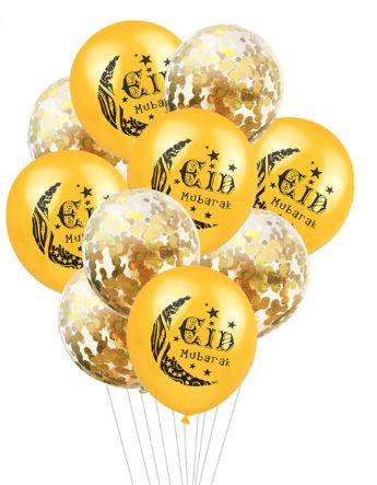 Eid / Ramadan Balloon 10PCS Black / Gold