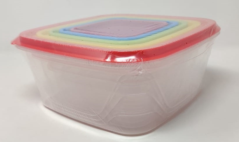 Bowl Set 5PCS Plastic with Color Cover FAM25
