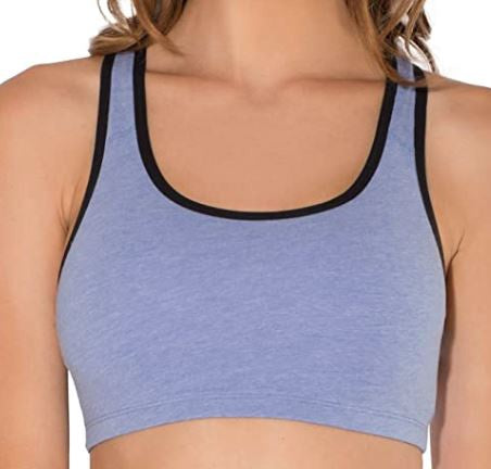 FRUIT OF THE LOOM Women Sports Bra Tank Style 3PACK BLUE/WHITE/BLACK
