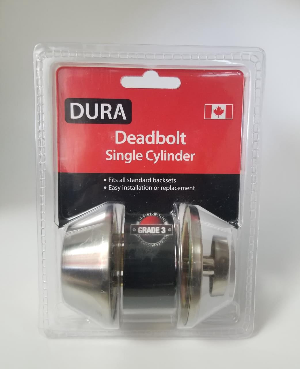 DURA Lock Deadbolt Single Ss #7301SSVP