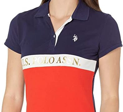 US POLO ASSN. Women Shirt Polo Us Polo Color Block Foil Print