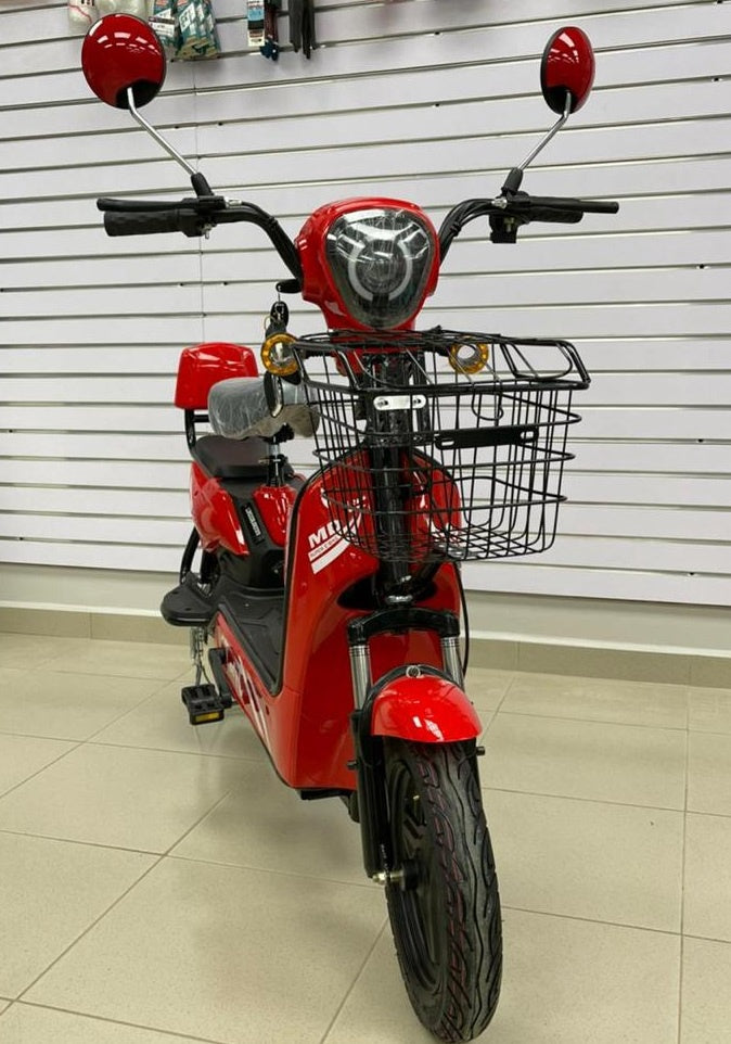 Electric Bike Md Time Start GE-RED with Mirrors, Turn Signals, Alarm and Charger Ebike