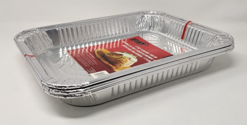 TITAN Foil Tray BZ90320R 3PCS Pack 1/2 Size Stream Pan Shallow 11.6X9.25X1.5" 29.4X23.5X3.8CM