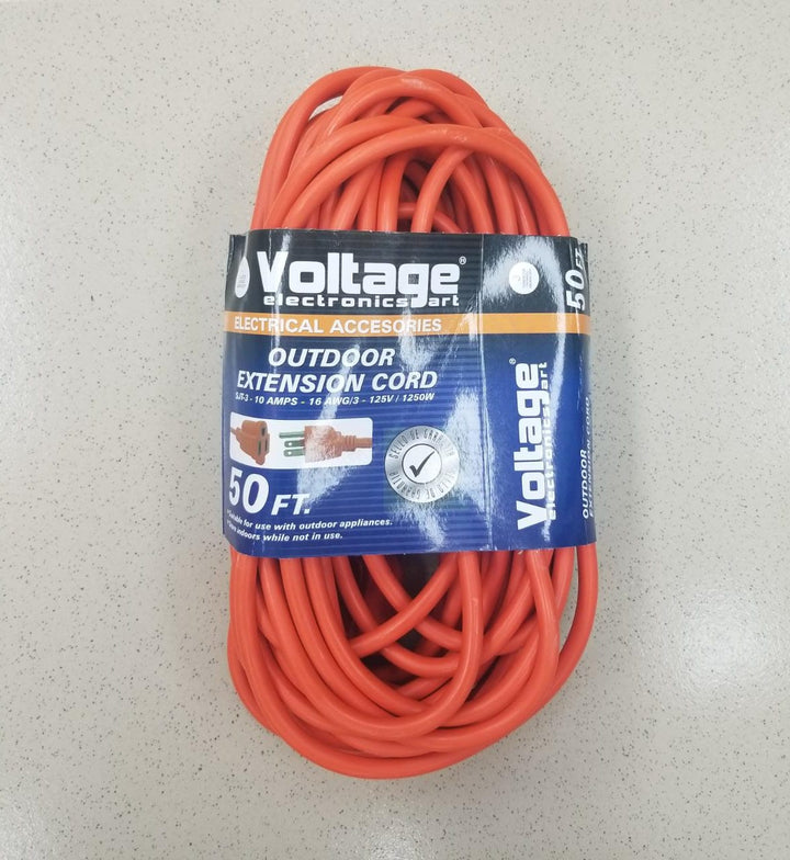 VOLTAGE Extension Cord Outdoor 50FT 10AMPS Orange 50FT/OUT