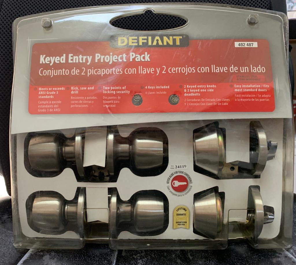 DEFIANT Lock Knob 4PCS Combo 492-487 Ss