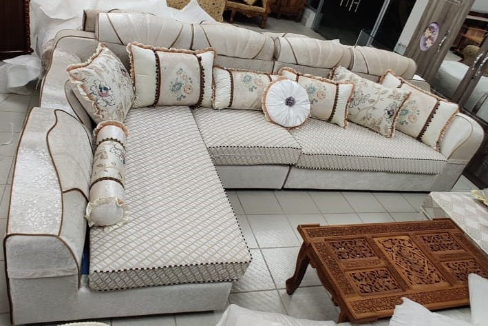 Sofa Set L Shape with Pillows 1803
