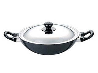 Kadai Deep Fry Pan w stainless steel lid