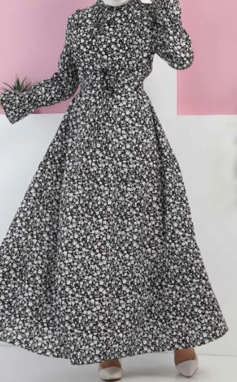 Dress Floral Black & White