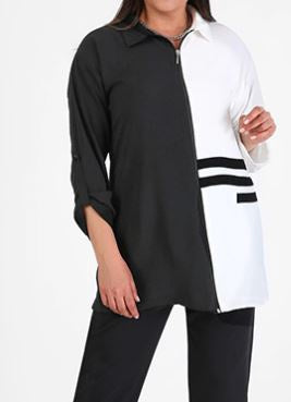 Top Tunic Black & White