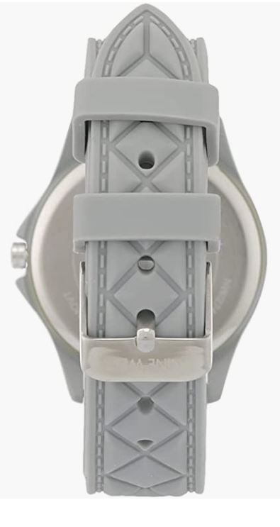 NINE WEST Watch Women Silicone Strap Grey 2746SVGY