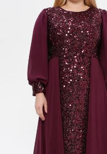 Dress Evening Plus Size Lined Plum