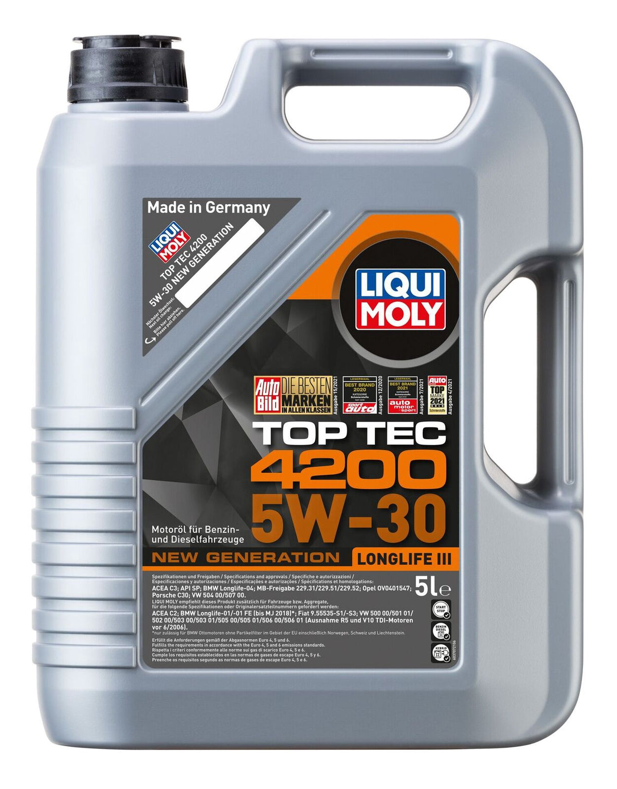 LIQUI MOLY Oil Top Tec 4200 5W-30 5L New Generation Longlife Iii 8973