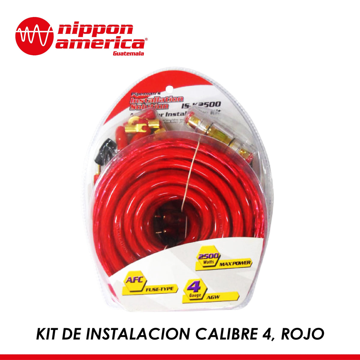 PIPEMAN'S Amplifier Wire Kit Car IS-K2500 4G Power Kit Gold