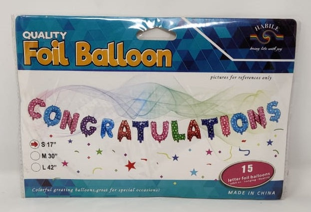 Party Balloons Congratulations 15PCS Pack BAL855