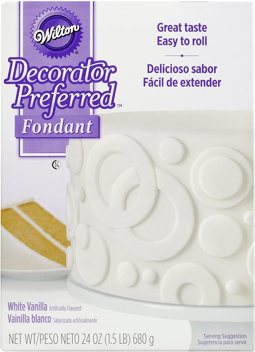 WILTON Baking Fondant Preferred Icing White Vanilla 24OZ 1.5LB 680G 03-813 710-2301