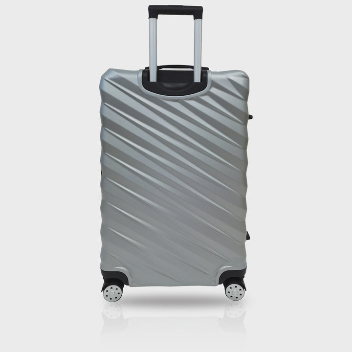 TUCCI ITALY Luggage Suitcase Large 28" Storto T0324-28IN-SILWT ABS Hard Cover 4 Wheel Spinner Silver White