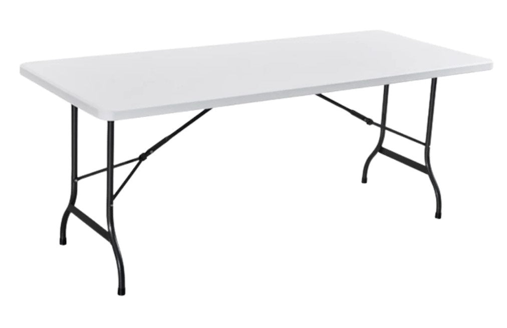Table Folding Plastic White AC-C180 6FT Straight Rectangle 70" X 29.5" X 29"