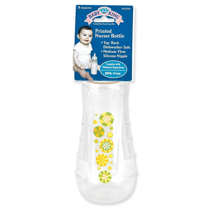 BABYKING Baby Bottle 8OZ Printed Nurser BK55004 Bpa Free