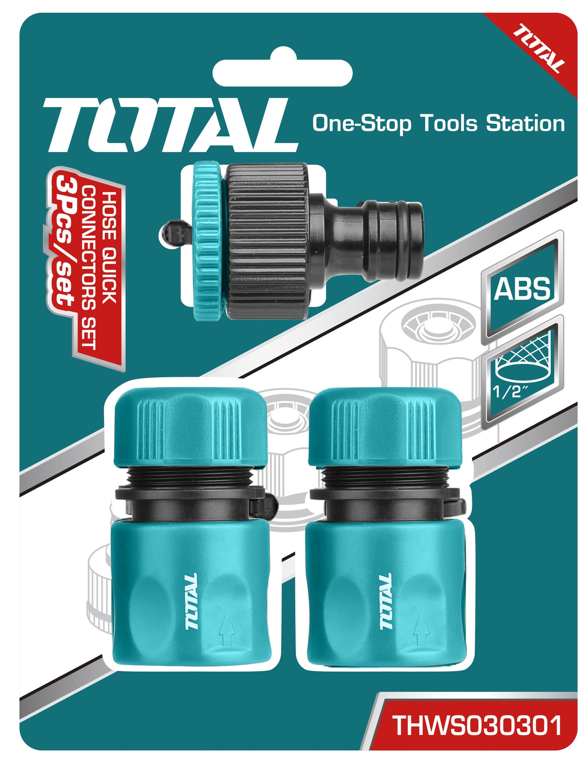 TOTAL Hose Connector Set 3PCS THWS030301 Quick