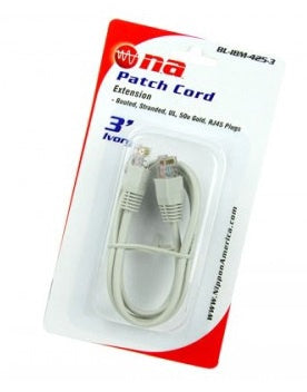 NIPPON AMERICA Computer Cable Cat 5E with Ends 3' BL-IBM-425-3 Patch Cord