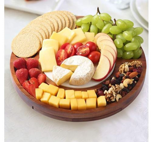 CTFT Charcuterie Board Meat Platter with Knife Set & Marble Plate
